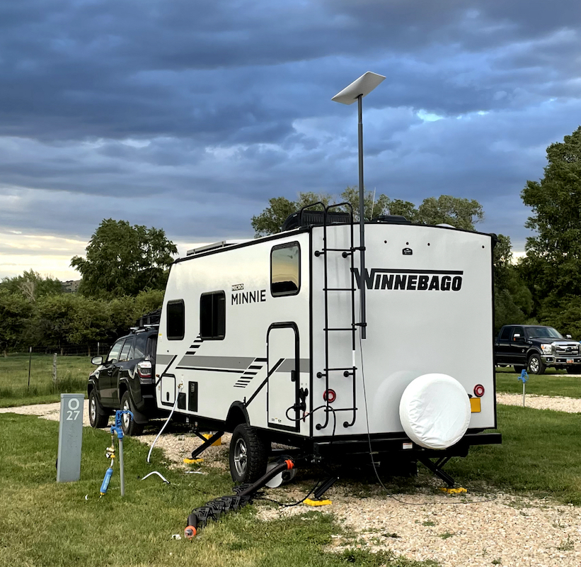 Starlink on the camper with rougher weather coming