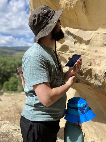 Me and my son looking at the Utah rocks