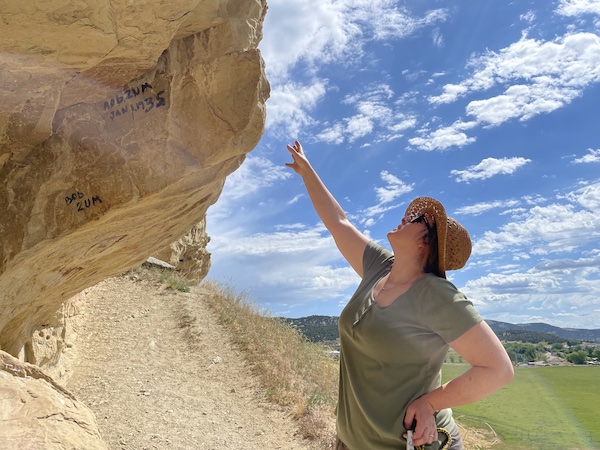 Michele looking at the signatures in Utah