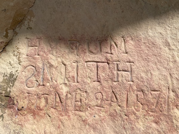 An extra old signature on the Utah hike from 1871