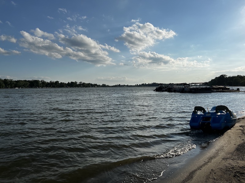 The beach at a lake where we camped in Indiana