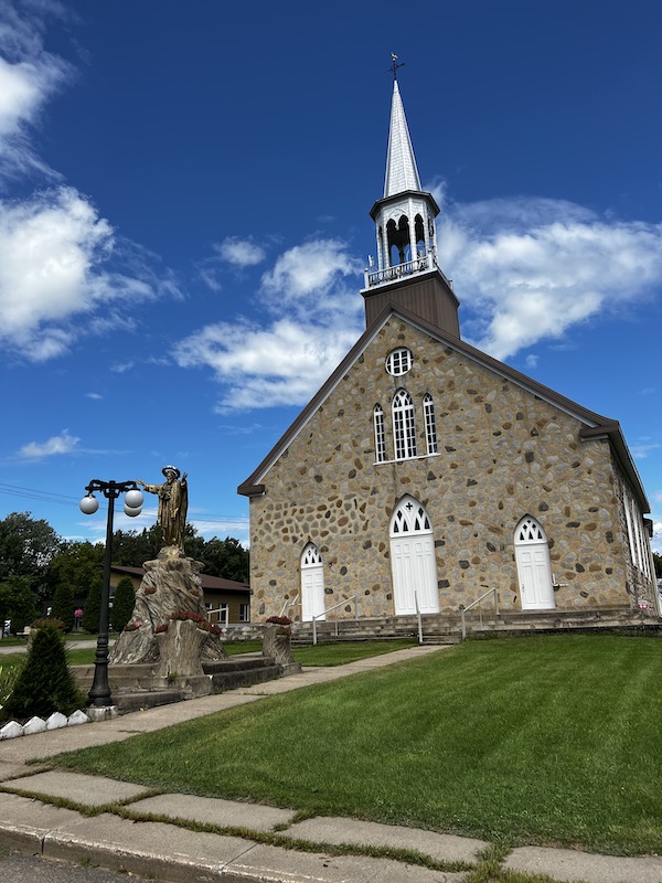 A large stone church where my wife's great grandparents attended